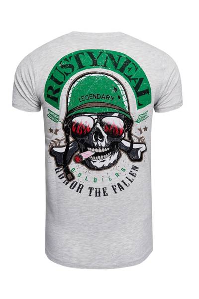 T-shirt grigia con stampa sulla schiena Rusty Neal T-shirt grigia con stampa sulla schiena Rusty Neal