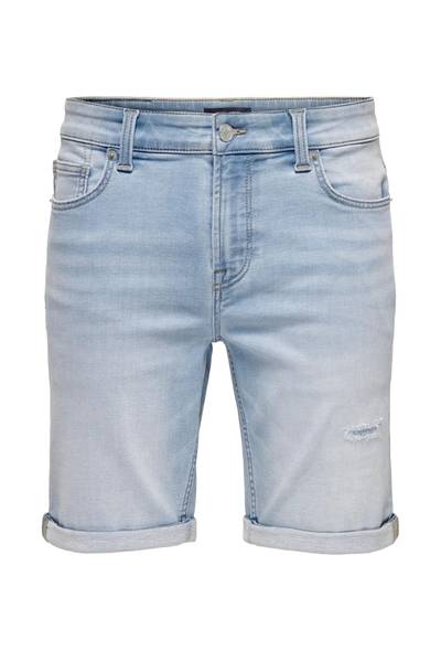 Pantaloncini elasticizzati azzurri chiari ONLY&SONS