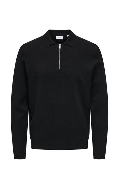 Cooper maglia con mezza zip nera ONLY&SONS
