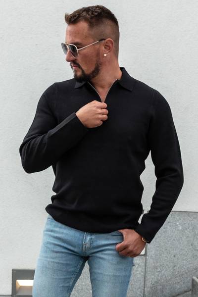 Cooper maglia con mezza zip nera ONLY&SONS Cooper maglia con mezza zip nera ONLY&SONS