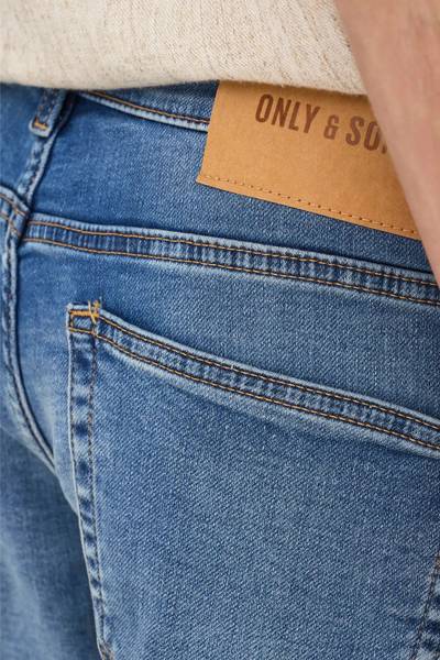 Shorts di jeans elasticizzati da uomo blu ONLY&SONS