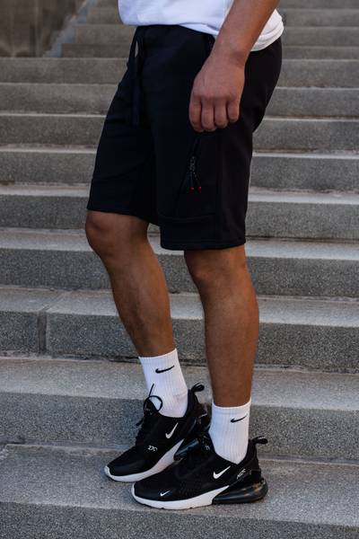 Pantaloncini leggeri blu con tasche con zip JERONE