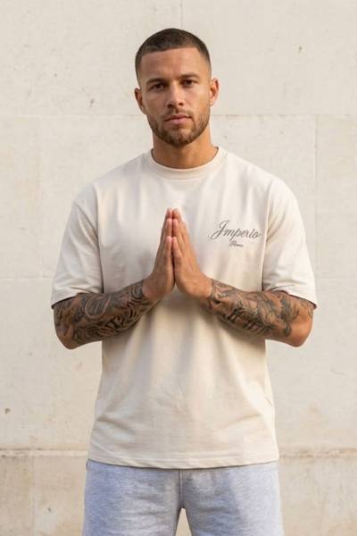 Imperio t-shirt con stampa beige JERONE
