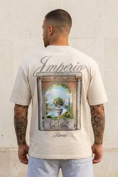 Imperio t-shirt con stampa beige JERONE