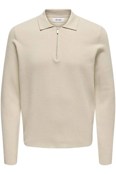 Cooper maglia con mezza zip beige ONLY&SONS