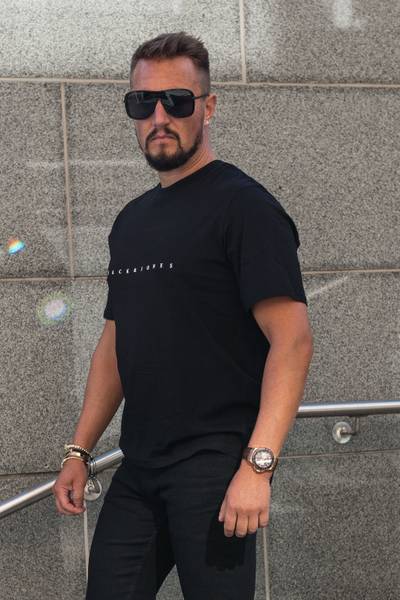 Star t-shirt nera JACK&JONES