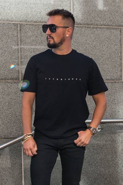 Star t-shirt nera JACK&JONES