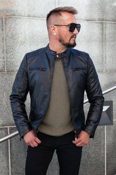 Lucas giacca in ecopelle nera da uomo JERONE Lucas giacca in ecopelle nera da uomo JERONE
