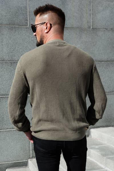 Maglione di cotone morbido verde JERONE