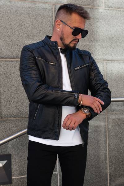 Tristan giacca in ecopelle nera JERONE Tristan giacca in ecopelle nera JERONE