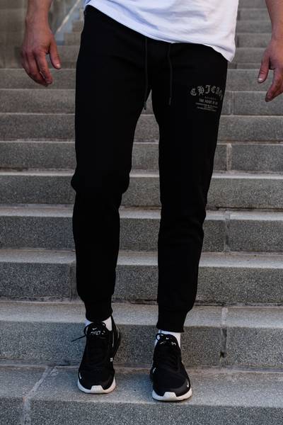 City pantaloni in felpa neri JERONE City pantaloni in felpa neri JERONE